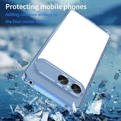 For Sony Xperia 10 VIII PC Hybrid TPU Airbag Shockproof Phone Case(Transparent Blue)