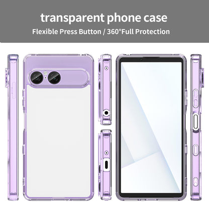 For Sony Xperia 10 VIII PC Hybrid TPU Airbag Shockproof Phone Case(Transparent Purple)