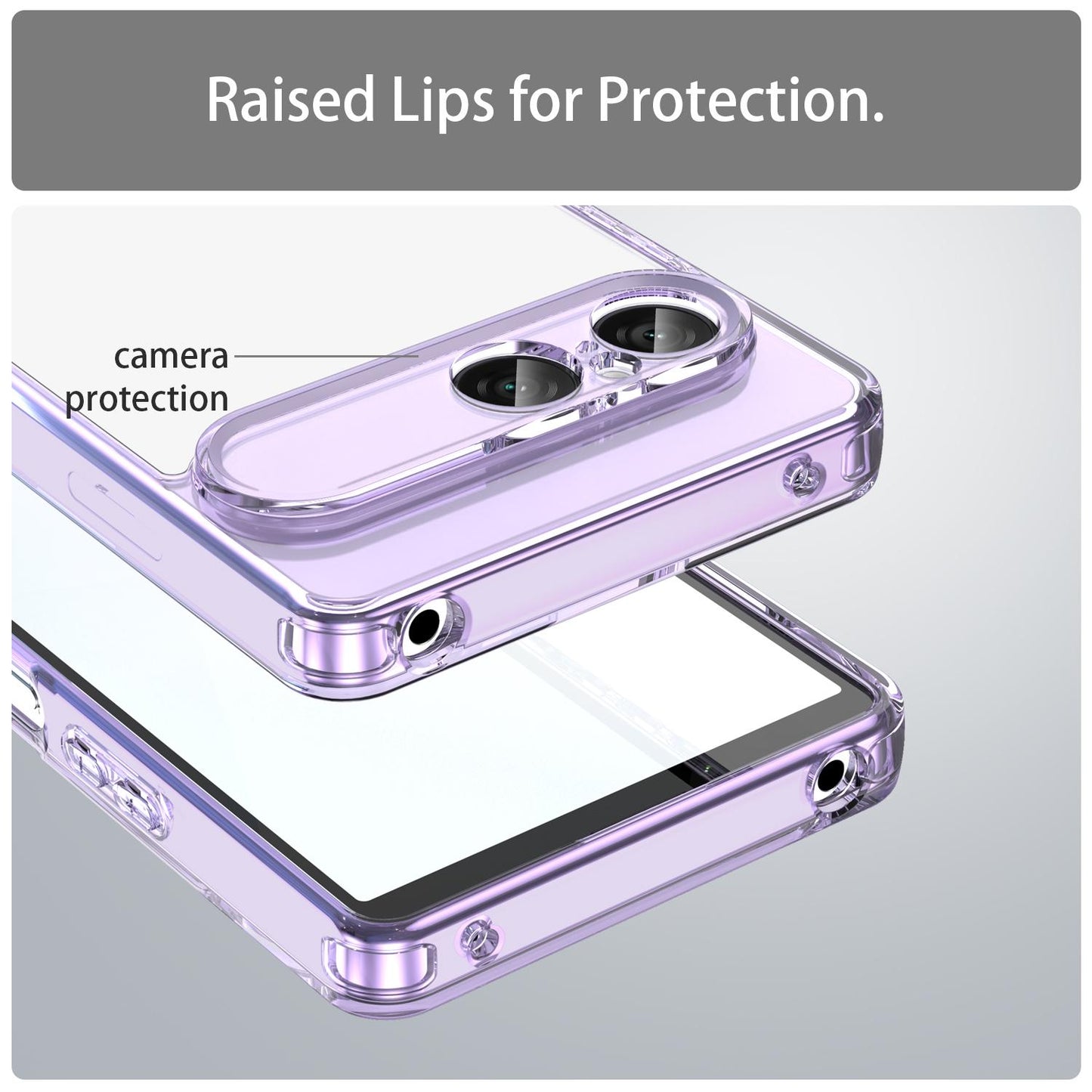 For Sony Xperia 10 VIII PC Hybrid TPU Airbag Shockproof Phone Case(Transparent Purple)