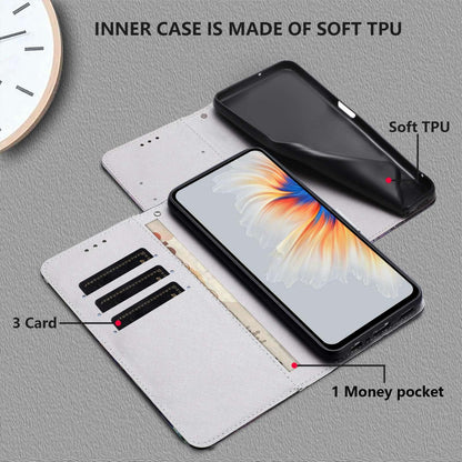 For Realme C100 / C100i / C100x 4G Color Drawing Pattern Leather Phone Case - Love Butterfly - EDA008043727D