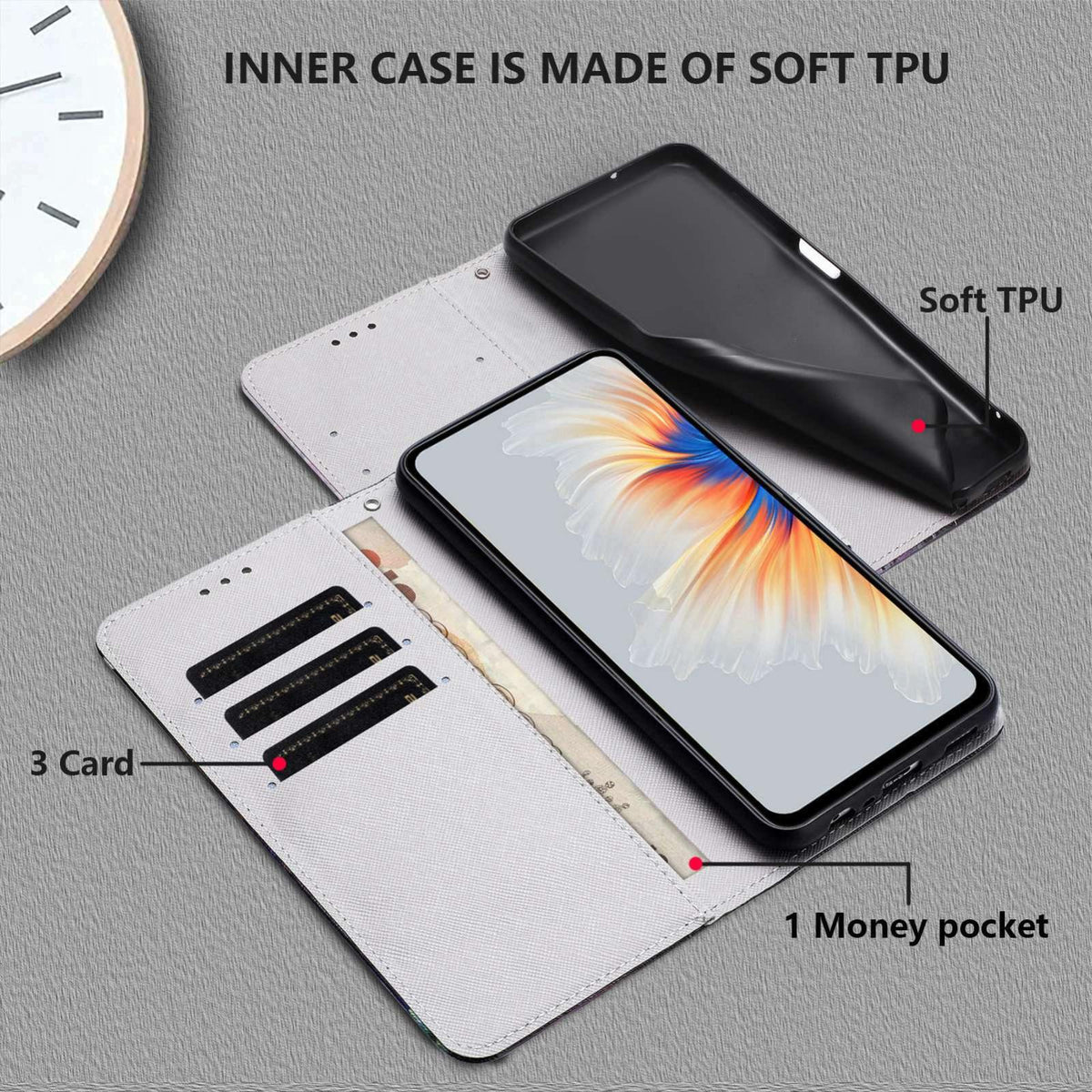 For Realme 16T 5G Color Drawing Pattern Leather Phone Case - Two Butterflies - EDA008043728C