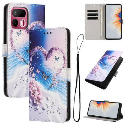 For Realme 16T 5G Color Drawing Pattern Leather Phone Case - Love Butterfly - EDA008043728D