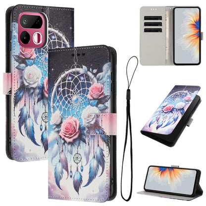 For Realme 16T 5G Color Drawing Pattern Leather Phone Case - Flower Wind Chime - EDA008043728H