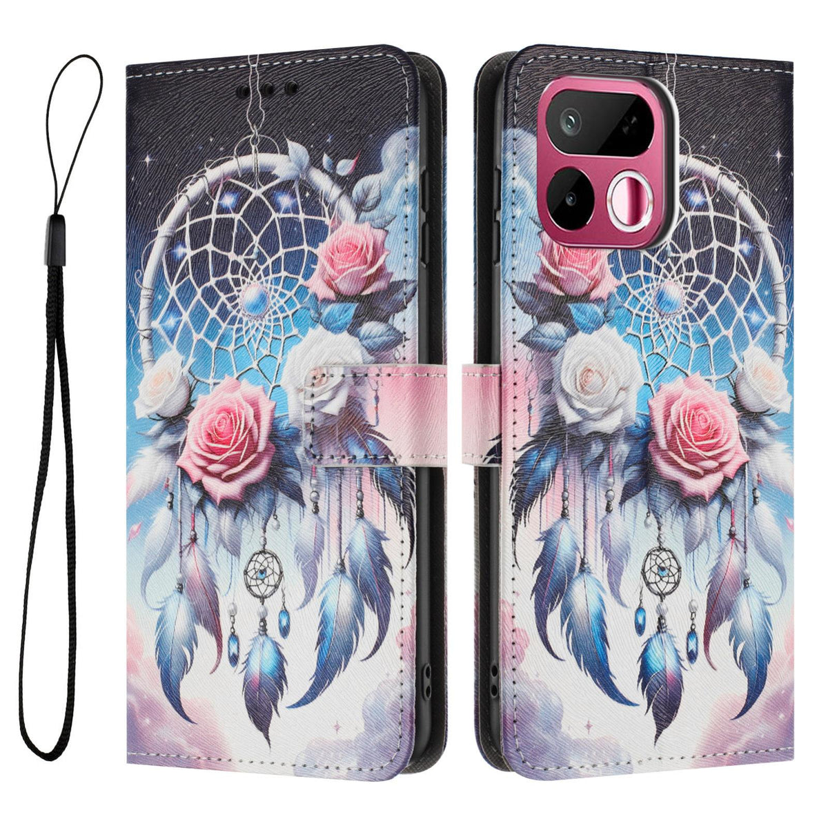 For Realme 16T 5G Color Drawing Pattern Leather Phone Case - Flower Wind Chime - EDA008043728H