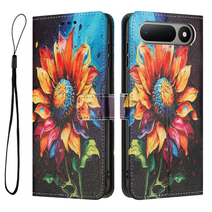 For Tecno Spark 50 5G Color Drawing Pattern Leather Phone Case - Sunflower - EDA008044211A