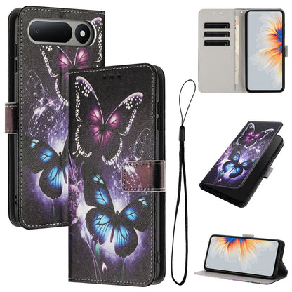 For Tecno Spark 50 5G Color Drawing Pattern Leather Phone Case - Two Butterflies - EDA008044211C