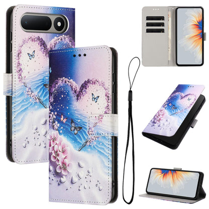 For Tecno Spark 50 5G Color Drawing Pattern Leather Phone Case - Love Butterfly - EDA008044211D
