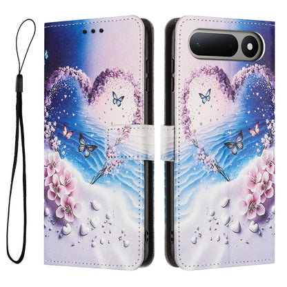 For Tecno Spark 50 5G Color Drawing Pattern Leather Phone Case - Love Butterfly - EDA008044211D