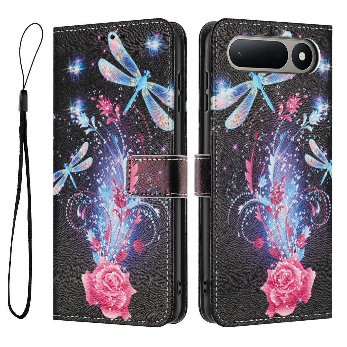 For Tecno Spark 50 5G Color Drawing Pattern Leather Phone Case - Dragonfly - EDA008044211F