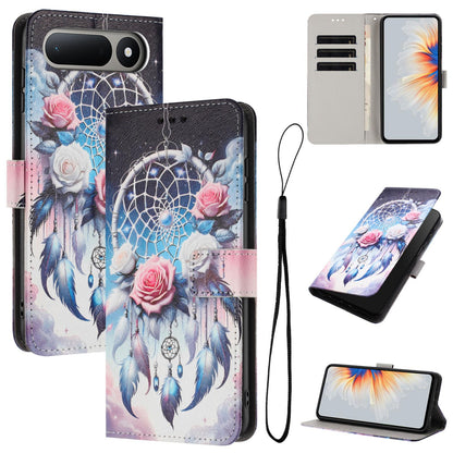 For Tecno Spark 50 5G Color Drawing Pattern Leather Phone Case - Flower Wind Chime - EDA008044211H