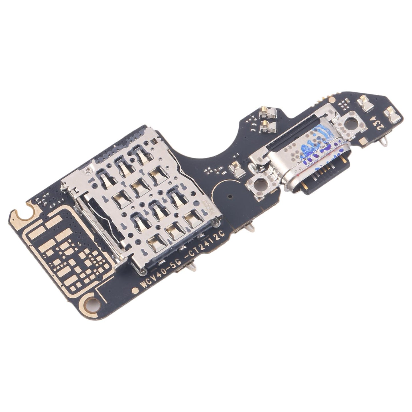 For vivo V40 5G V2348 Charging Port Board With SIM Card Holder Socket, Not Supporting Fast Charging