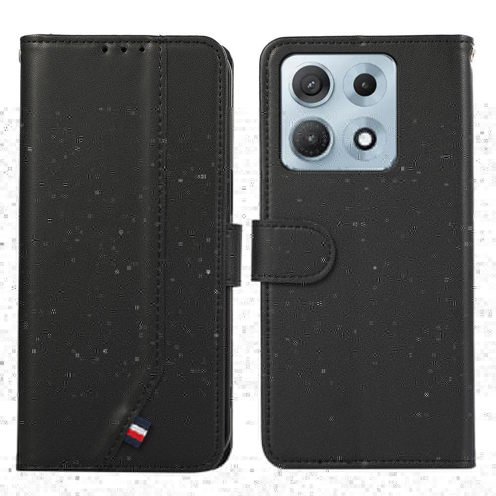 For Motorola Edge 70 Max 5G ABEEL Delicate Texture Splicing RFID Leather Phone Case(Black)