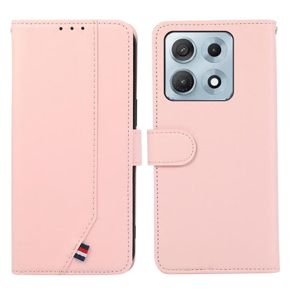 For Motorola Edge 70 Max 5G ABEEL Delicate Texture Splicing RFID Leather Phone Case(Pink)