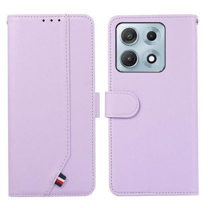 For Motorola Edge 70 Max 5G ABEEL Delicate Texture Splicing RFID Leather Phone Case(Purple)
