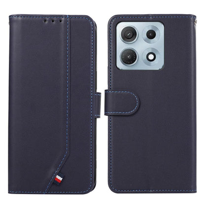 For Motorola Edge 70 Max 5G ABEEL Delicate Texture Splicing RFID Leather Phone Case(Blue)