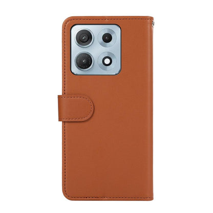 For Motorola Edge 70 Max 5G ABEEL Delicate Texture Splicing RFID Leather Phone Case(Brown)