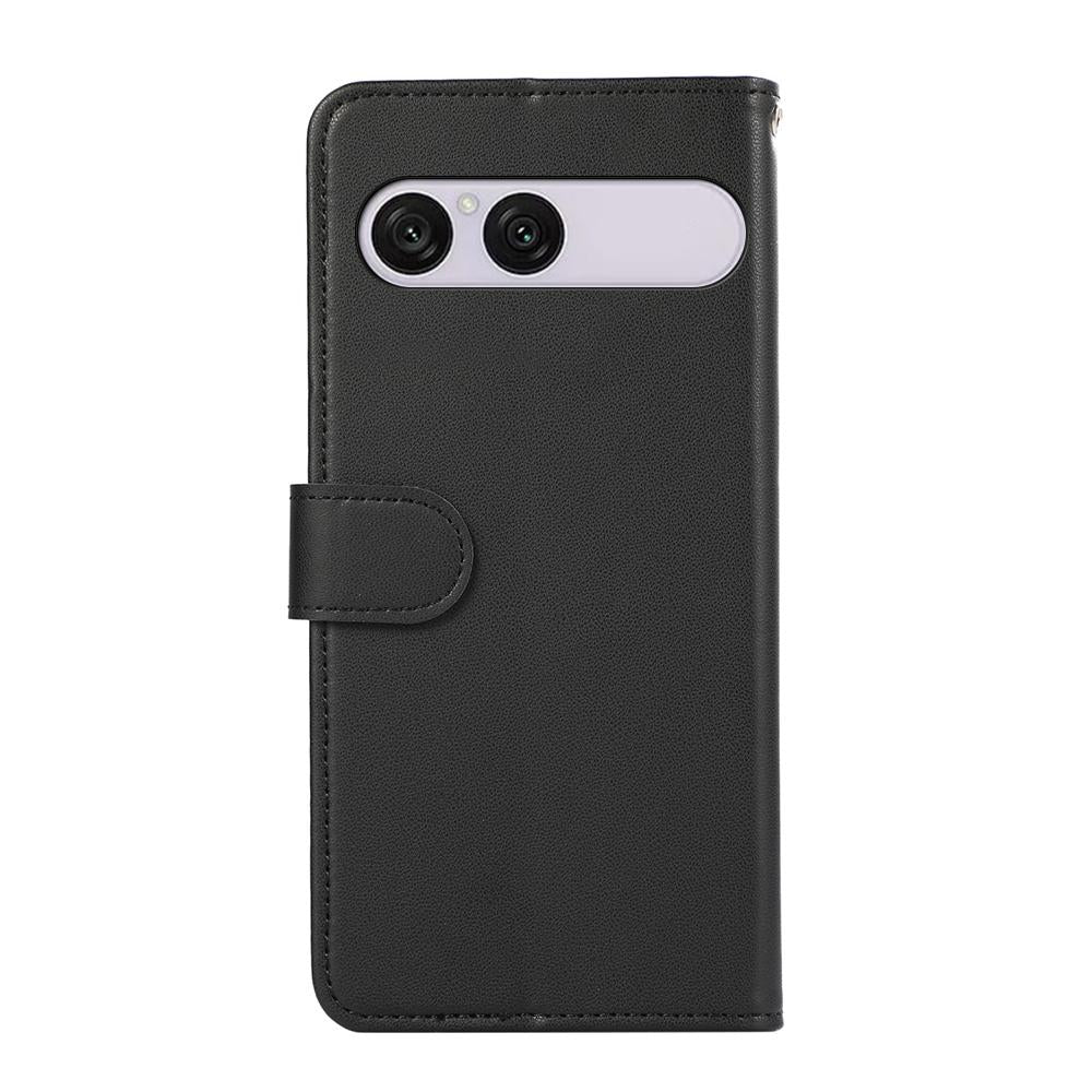 For Sony Xperia 10 VIII ABEEL Delicate Texture Splicing RFID Leather Phone Case - Black - EDA008048204A