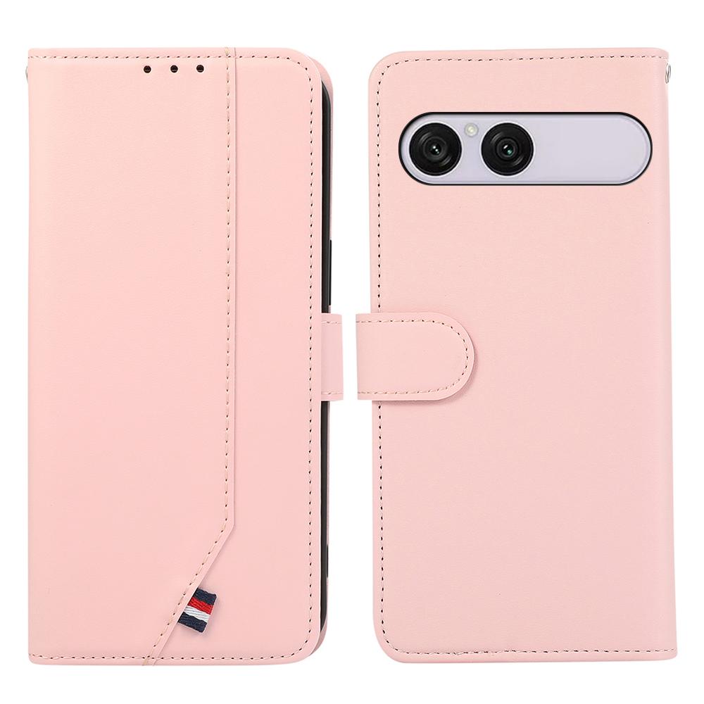 For Sony Xperia 10 VIII ABEEL Delicate Texture Splicing RFID Leather Phone Case - Pink - EDA008048204B