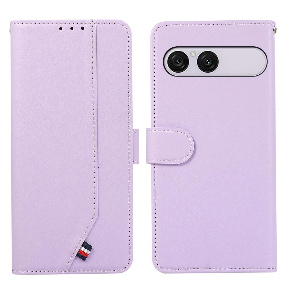 For Sony Xperia 10 VIII ABEEL Delicate Texture Splicing RFID Leather Phone Case - Purple - EDA008048204C