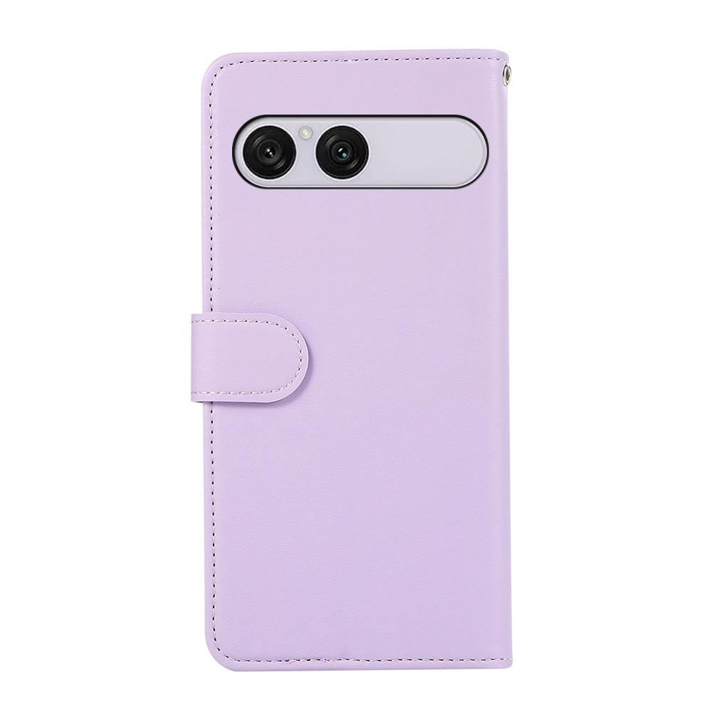 For Sony Xperia 10 VIII ABEEL Delicate Texture Splicing RFID Leather Phone Case - Purple - EDA008048204C