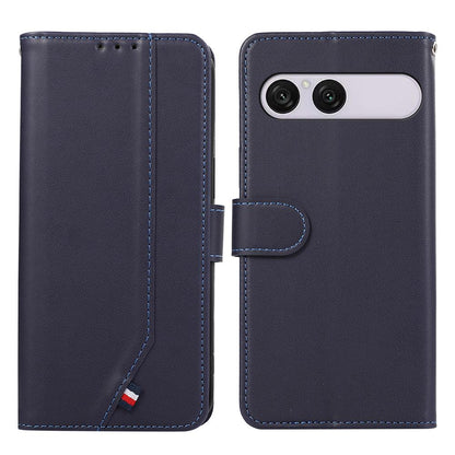 For Sony Xperia 10 VIII ABEEL Delicate Texture Splicing RFID Leather Phone Case - Blue - EDA008048204D