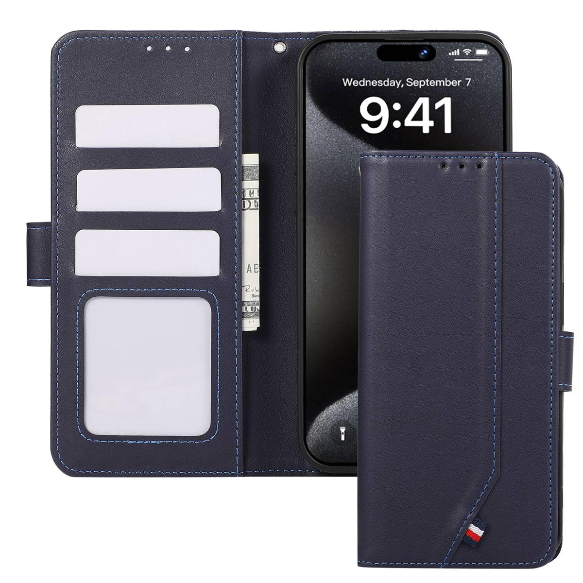 For Sony Xperia 10 VIII ABEEL Delicate Texture Splicing RFID Leather Phone Case - Blue - EDA008048204D