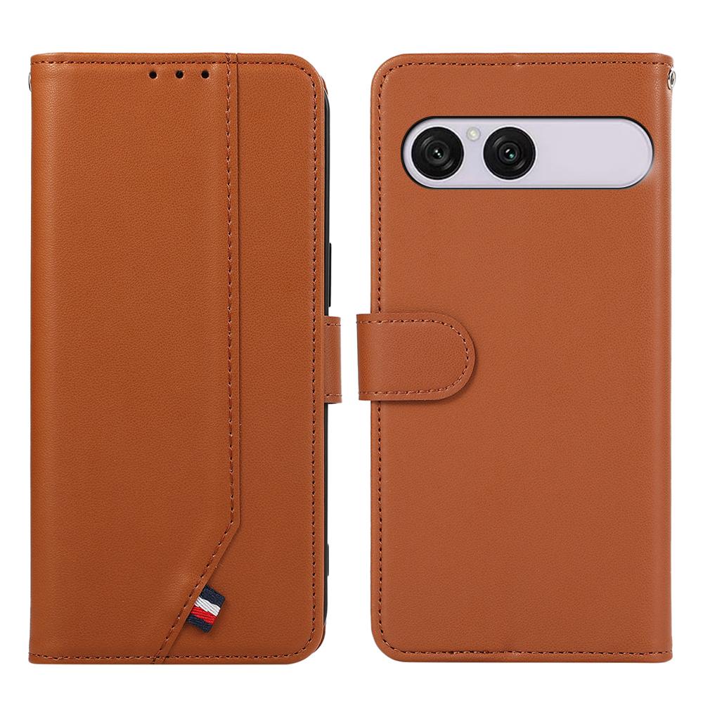 For Sony Xperia 10 VIII ABEEL Delicate Texture Splicing RFID Leather Phone Case - Brown - EDA008048204E