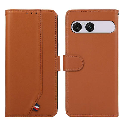 For Sony Xperia 10 VIII ABEEL Delicate Texture Splicing RFID Leather Phone Case - Brown - EDA008048204E