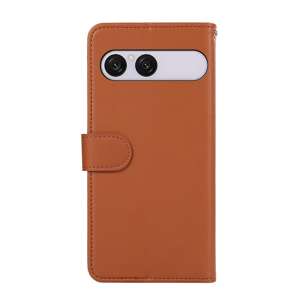 For Sony Xperia 10 VIII ABEEL Delicate Texture Splicing RFID Leather Phone Case - Brown - EDA008048204E