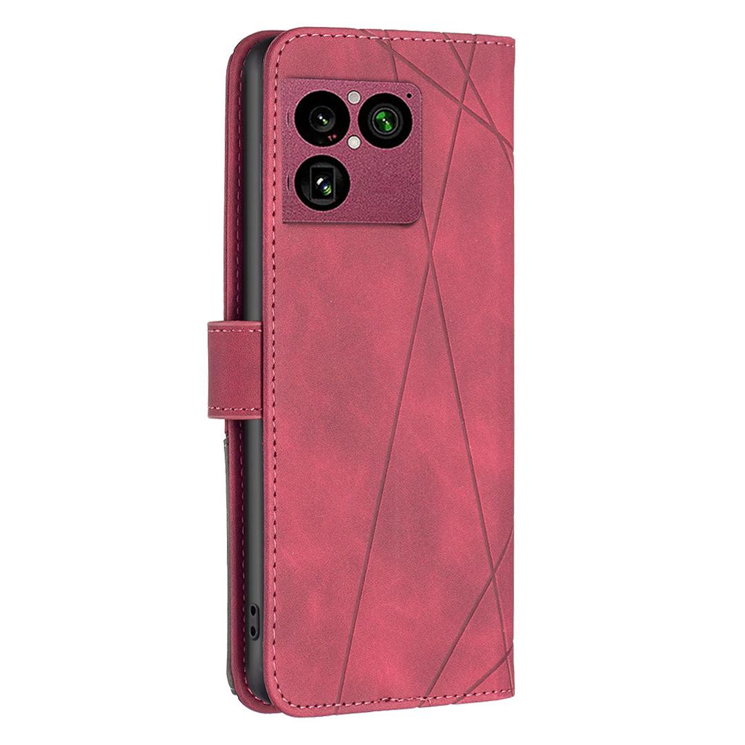 For Sony Xperia 1 VIII Magnetic Buckle Rhombus Texture Leather Phone Case - Red - EDA008087402A