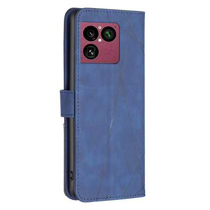 For Sony Xperia 1 VIII Magnetic Buckle Rhombus Texture Leather Phone Case - Blue - EDA008087402B