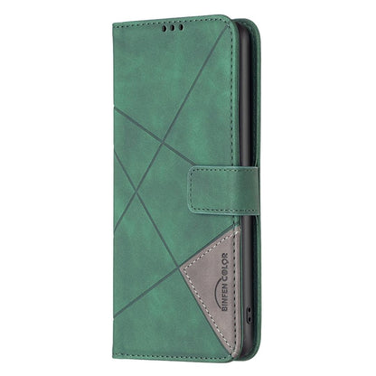 For Sony Xperia 1 VIII Magnetic Buckle Rhombus Texture Leather Phone Case - Green - EDA008087402C