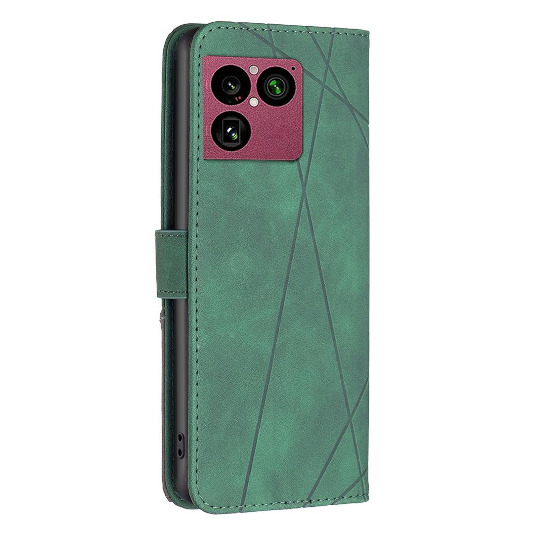 For Sony Xperia 1 VIII Magnetic Buckle Rhombus Texture Leather Phone Case - Green - EDA008087402C