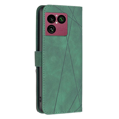 For Sony Xperia 1 VIII Magnetic Buckle Rhombus Texture Leather Phone Case - Green - EDA008087402C