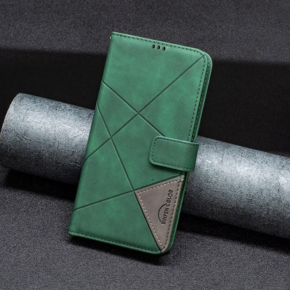 For Sony Xperia 1 VIII Magnetic Buckle Rhombus Texture Leather Phone Case - Green - EDA008087402C