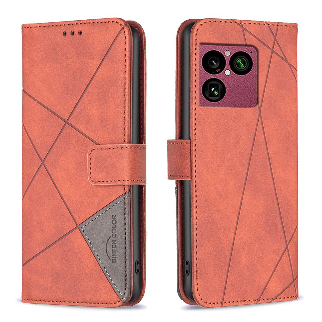 For Sony Xperia 1 VIII Magnetic Buckle Rhombus Texture Leather Phone Case - Brown - EDA008087402D