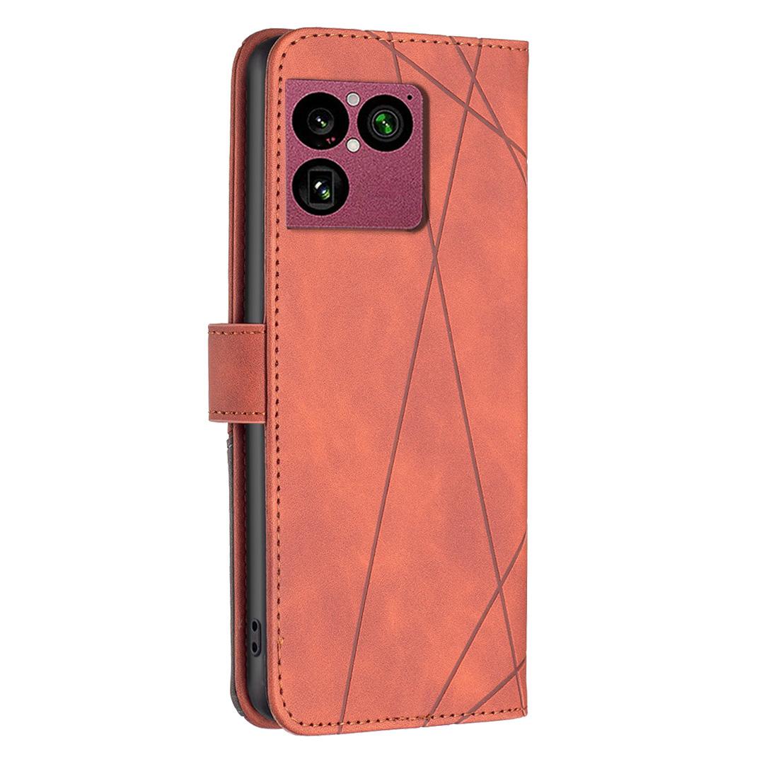 For Sony Xperia 1 VIII Magnetic Buckle Rhombus Texture Leather Phone Case - Brown - EDA008087402D