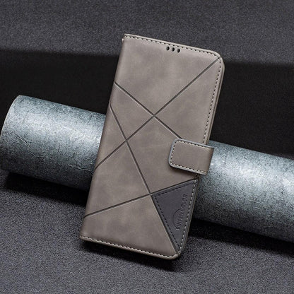 For Sony Xperia 1 VIII Magnetic Buckle Rhombus Texture Leather Phone Case - Grey - EDA008087402E