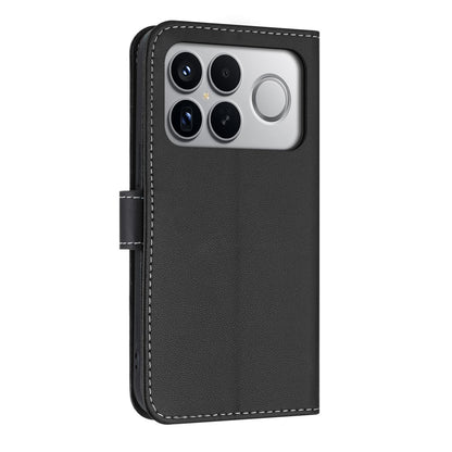 For Redmi K90 Pro Max / Poco F8 Ultra Metal Bow Leather Phone Case with Hand Strap(Black)