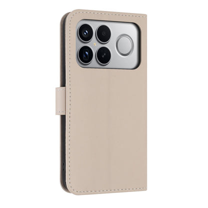 For Redmi K90 Pro Max / Poco F8 Ultra Metal Bow Leather Phone Case with Hand Strap(Apricot)