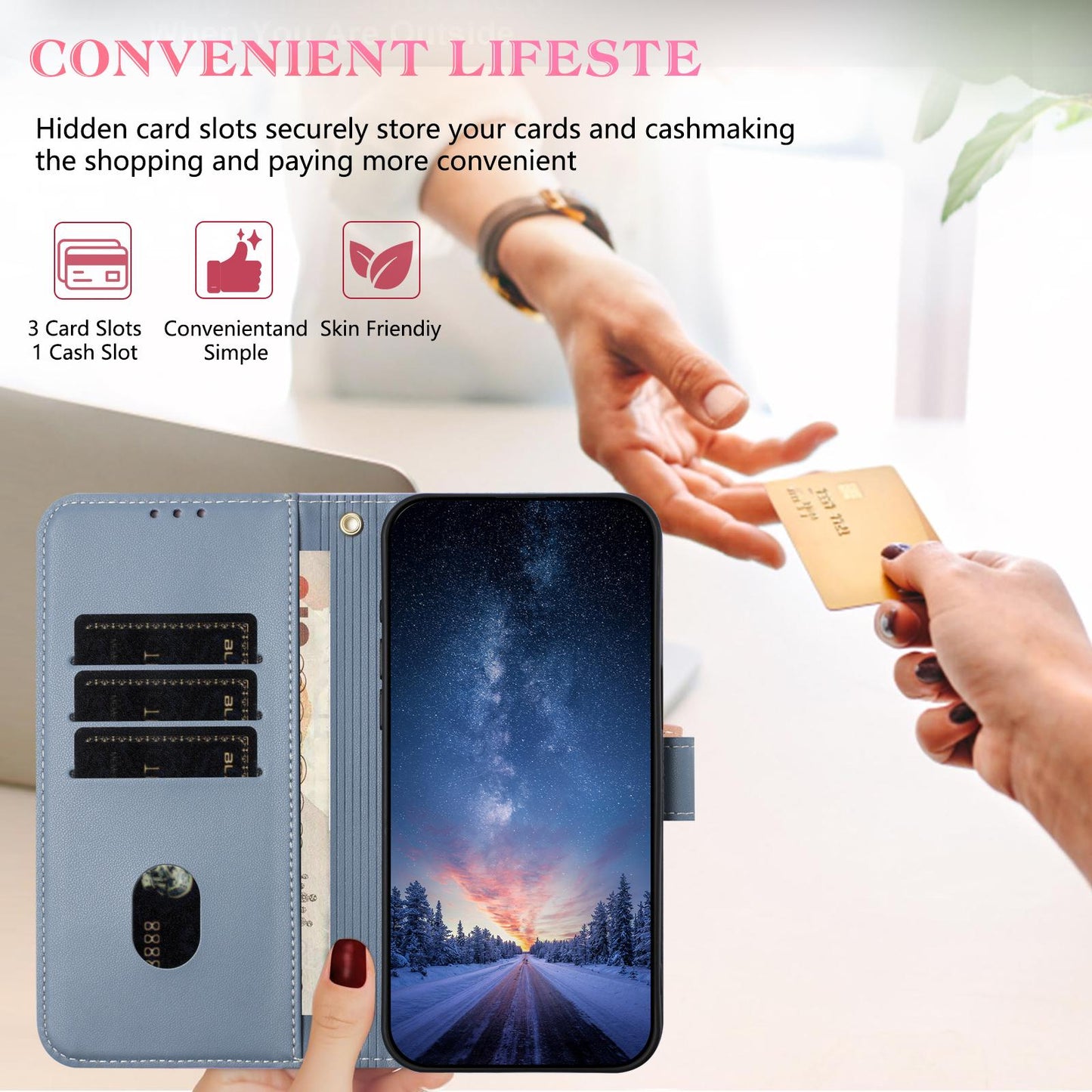 For Redmi K90 Pro Max / Poco F8 Ultra Metal Bow Leather Phone Case with Hand Strap(Light Blue)