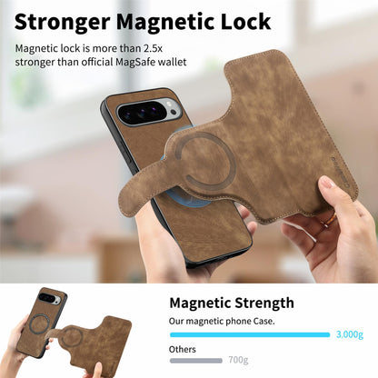 For Google Pixel 11 Pro XL CaseNeo MagSafe RFID Anti-theft Retro Leather Phone Case - Brown - EDA008112505B