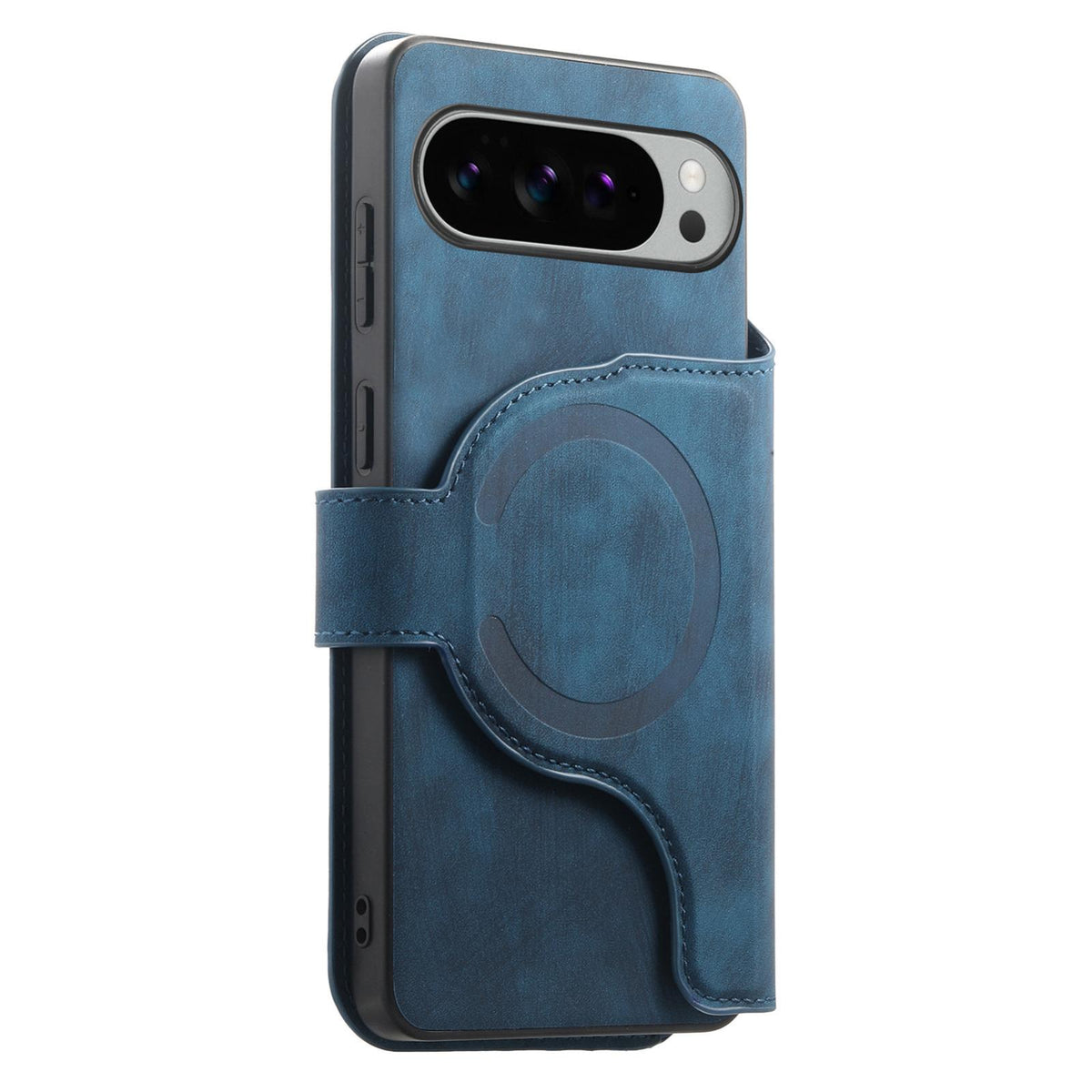 For Google Pixel 11 Pro XL CaseNeo MagSafe RFID Anti-theft Retro Leather Phone Case - Blue - EDA008112505C