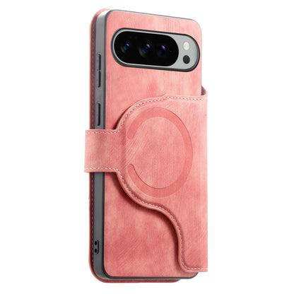 For Google Pixel 11 Pro XL CaseNeo MagSafe RFID Anti-theft Retro Leather Phone Case - Pink - EDA008112505E