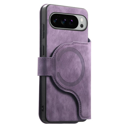 For Google Pixel 11 Pro XL CaseNeo MagSafe RFID Anti-theft Retro Leather Phone Case - Purple - EDA008112505F