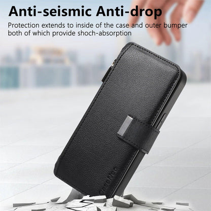 For Redmi K90 Pro Max / Poco F8 Ultra CaseNeo MagSafe RFID Anti-theft Zipper Wallet Retro Leather Phone Case(Black)