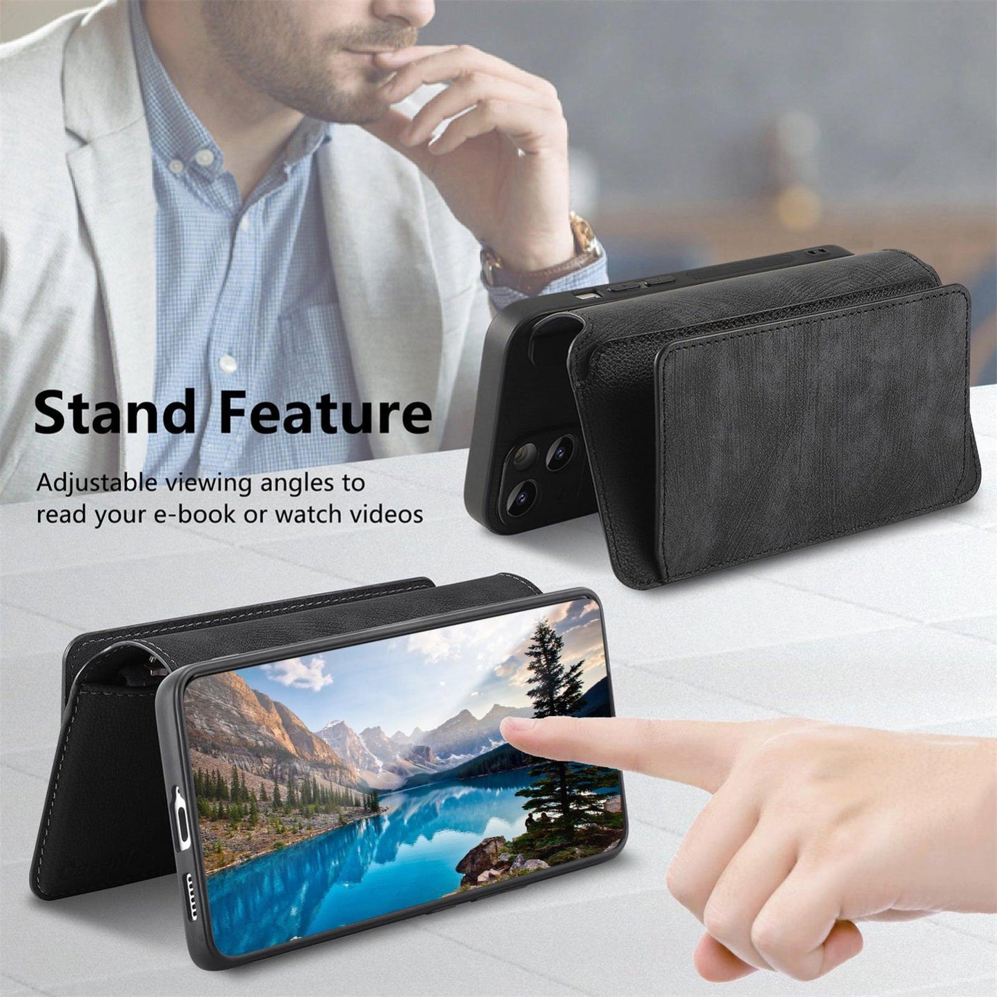 For Redmi K90 Pro Max / Poco F8 Ultra CaseNeo MagSafe RFID Anti-theft Zipper Wallet Retro Leather Phone Case(Black)