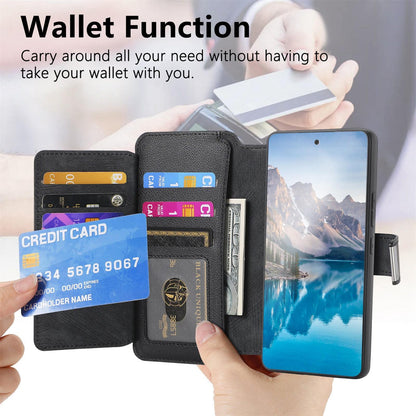 For Redmi K90 Pro Max / Poco F8 Ultra CaseNeo MagSafe RFID Anti-theft Zipper Wallet Retro Leather Phone Case(Black)