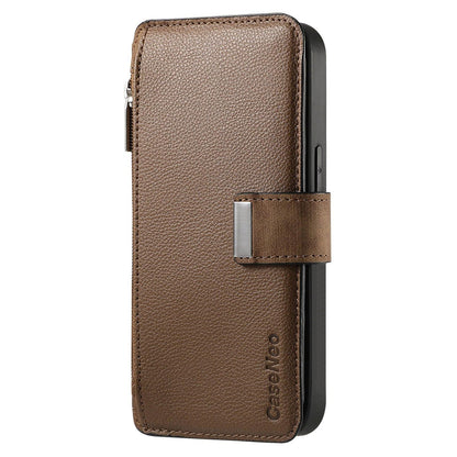 For Redmi K90 Pro Max / Poco F8 Ultra CaseNeo MagSafe RFID Anti-theft Zipper Wallet Retro Leather Phone Case(Brown)