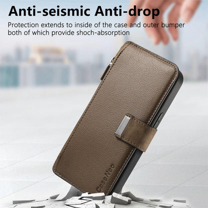 For Redmi K90 Pro Max / Poco F8 Ultra CaseNeo MagSafe RFID Anti-theft Zipper Wallet Retro Leather Phone Case(Brown)